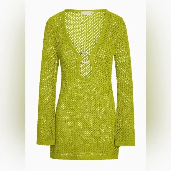 Monday Swimwear NWT Montego Mini Dress - Chartreuse Petit Crochet - Picture 3 of 4
